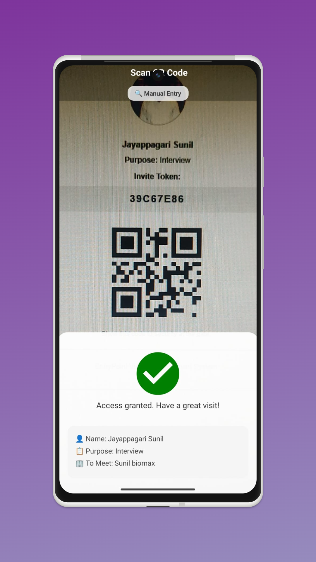 App Screenshot 2 - Visitor Check-in